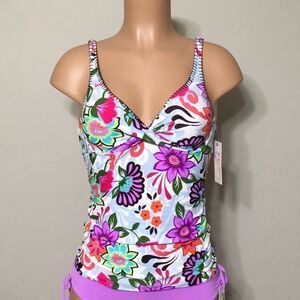 Anne Cole floral tankini top. NWT